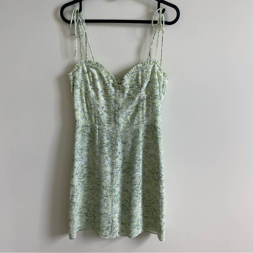 Wilfred green floral mini dress